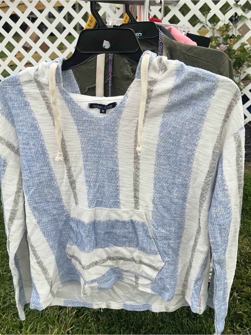 Ocean Drive Blue & White Striped Pullover